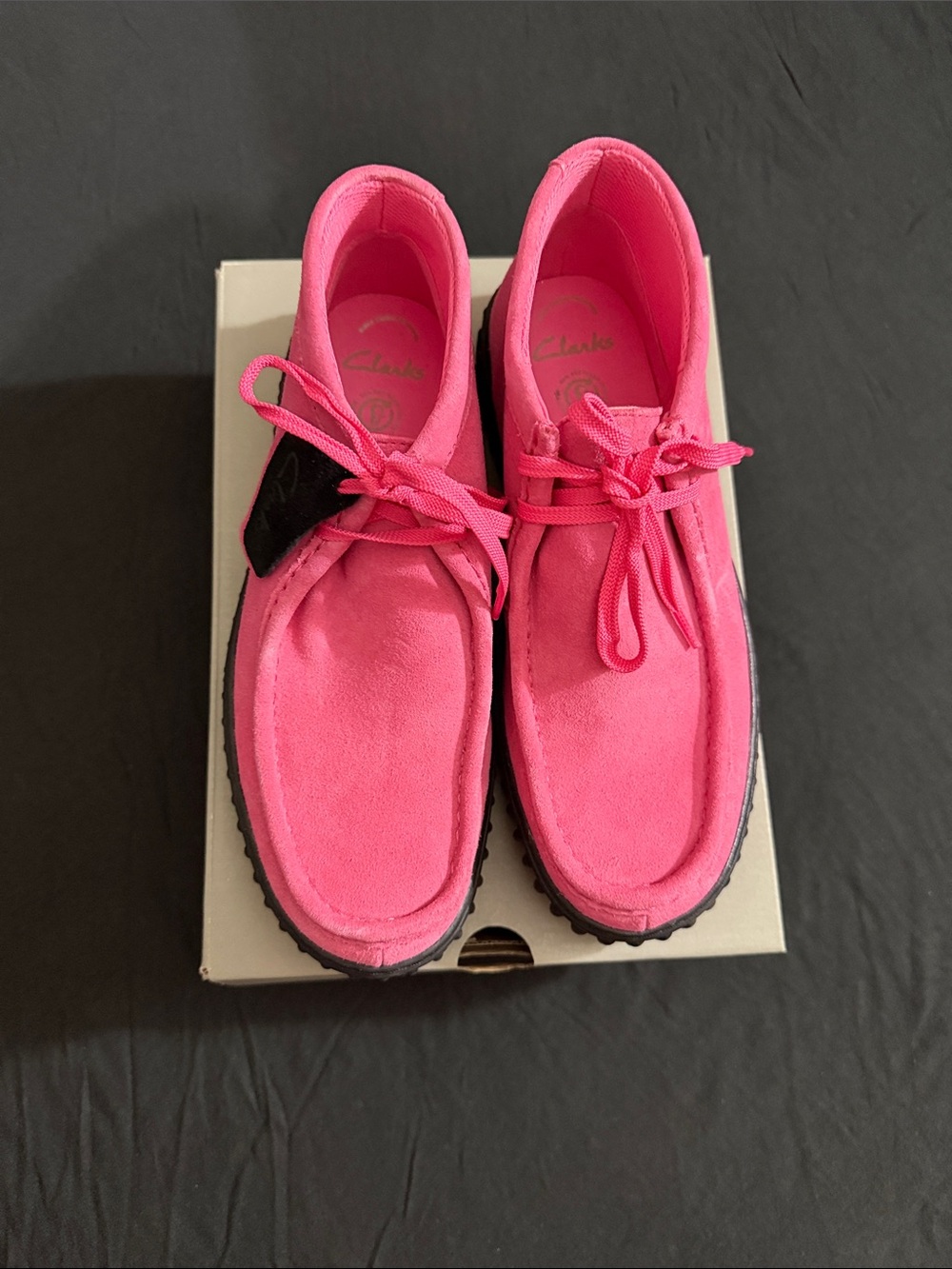 Clarks Hot Pink Suede Wallabee Moccasins
